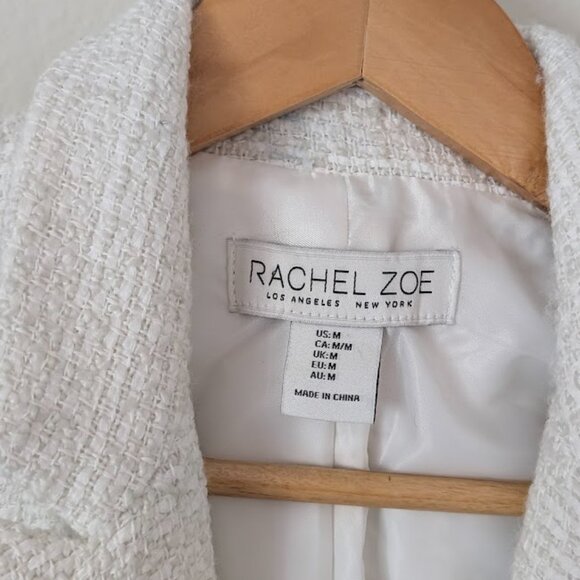 Rachel Zoe Creamy White Tweed Blazer - Size M - Picture 2 of 7